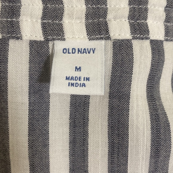 Old Navy Blue & White Striped Long Sleeve Tunic Blouse Size Medium - Picture 4 of 8